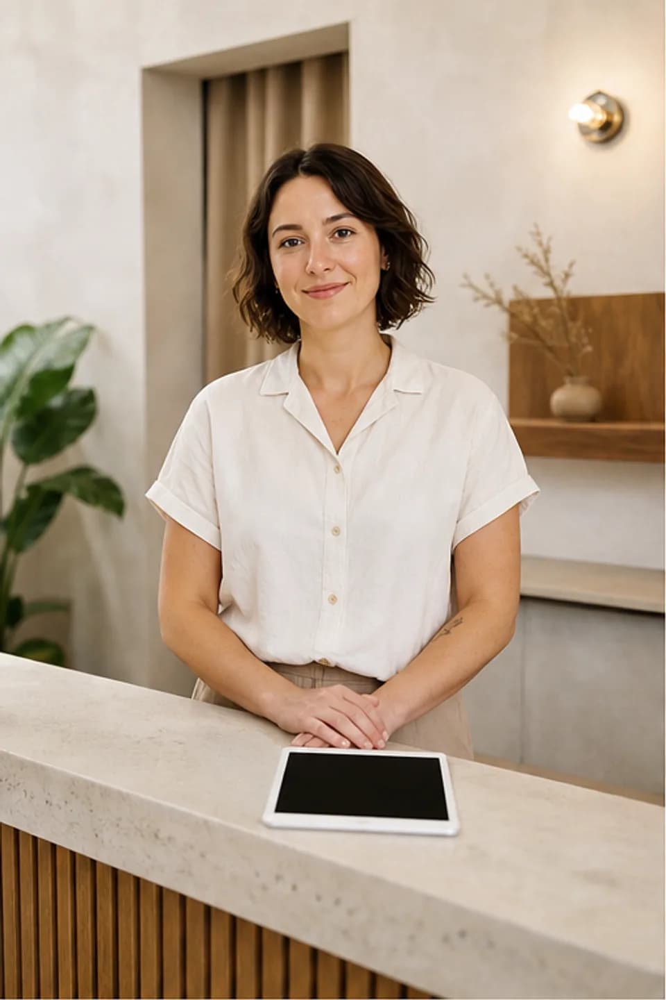 Product: A provider preparing a studio for the working day